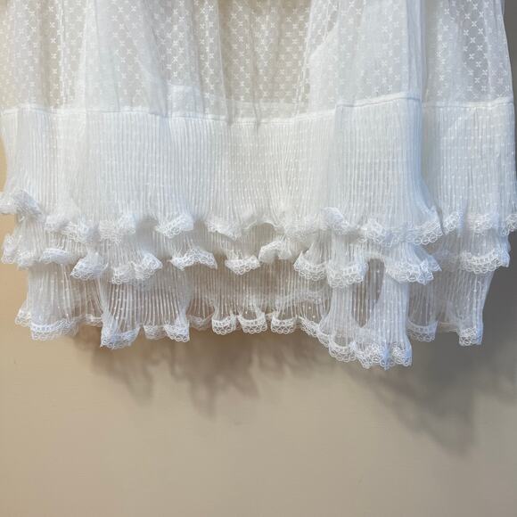 Free People Forever Young Half Slip SZ M Sheer Tiered Ruffles Romantic - Picture 11 of 12